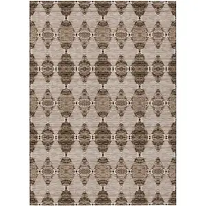 Photo of Brown And Chocolate Moroccan Washable Indoor Outdoor Area Rug