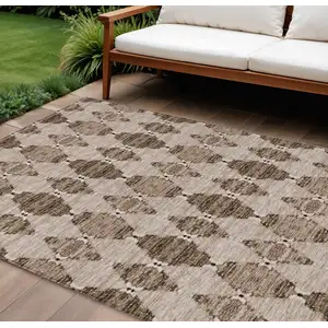 Photo of Brown And Chocolate Moroccan Washable Indoor Outdoor Area Rug