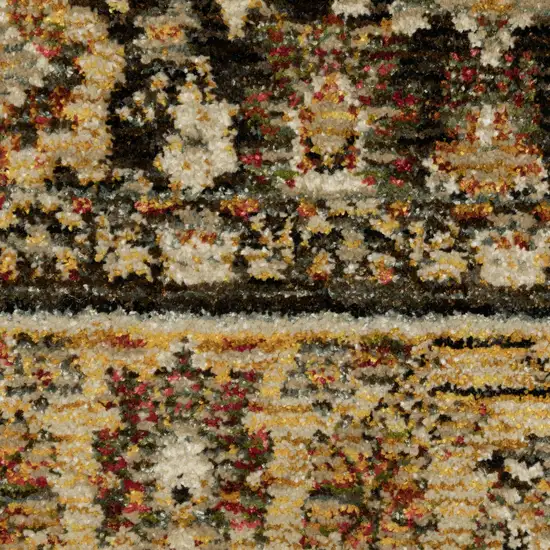 Brown And Gold Oriental Area Rug Photo 5