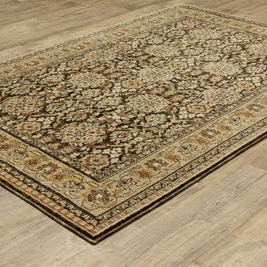 Brown And Gold Oriental Area Rug Photo 4