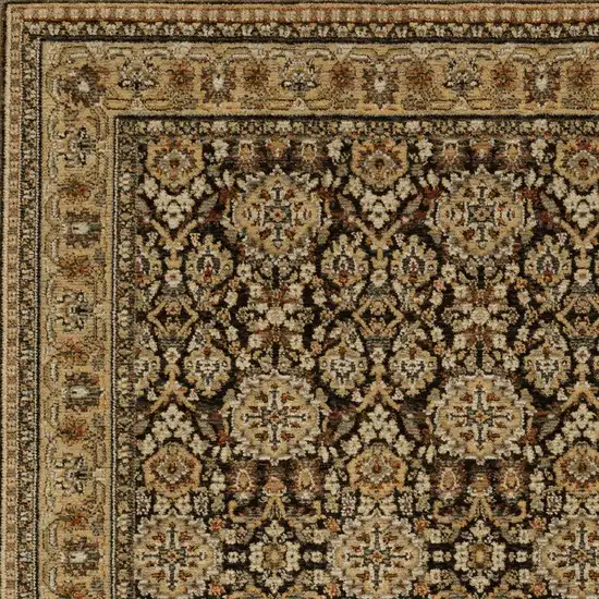 Brown And Gold Oriental Area Rug Photo 7