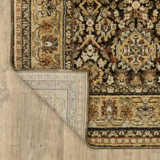 Brown And Gold Oriental Area Rug Photo 9