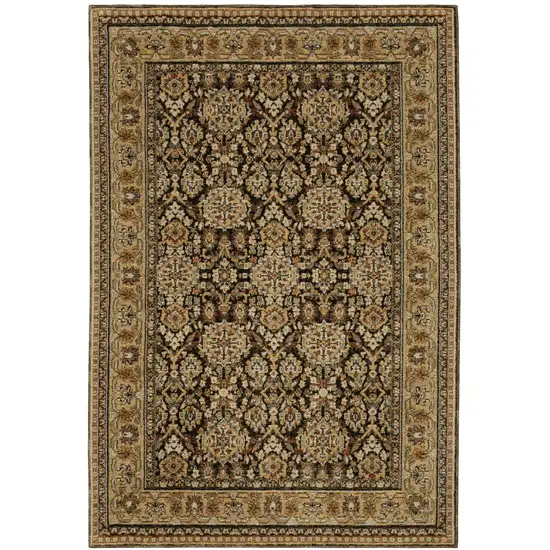 Brown And Gold Oriental Area Rug Photo 4