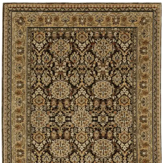 Brown And Gold Oriental Area Rug Photo 8