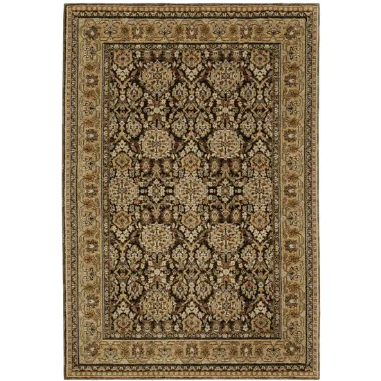 Brown And Gold Oriental Area Rug Photo 2