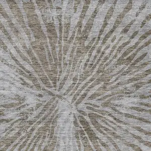 Photo of Brown And Gray Abstract Washable Indoor Outdoor Area Rug