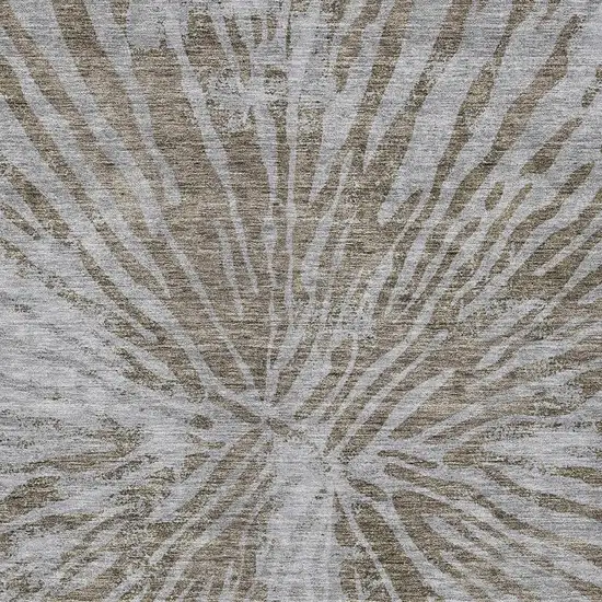 Brown And Gray Abstract Washable Indoor Outdoor Area Rug Photo 6