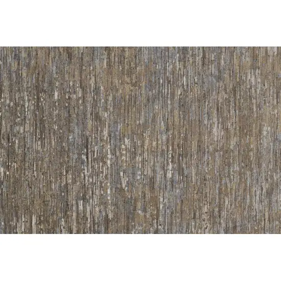 Brown And Gray Wool Abstract Hand Knotted Area Rug Photo 9