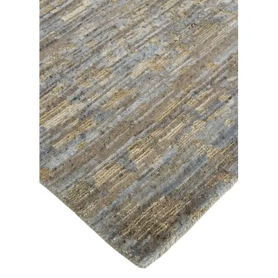 Brown And Gray Wool Abstract Hand Knotted Area Rug Photo 3