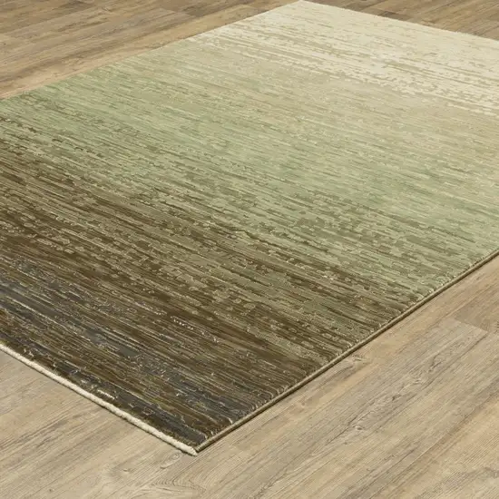 Brown And Green Abstract Area Rug Photo 5