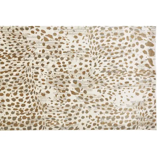 Brown And Ivory Abstract Stain Resistant Area Rug Photo 4