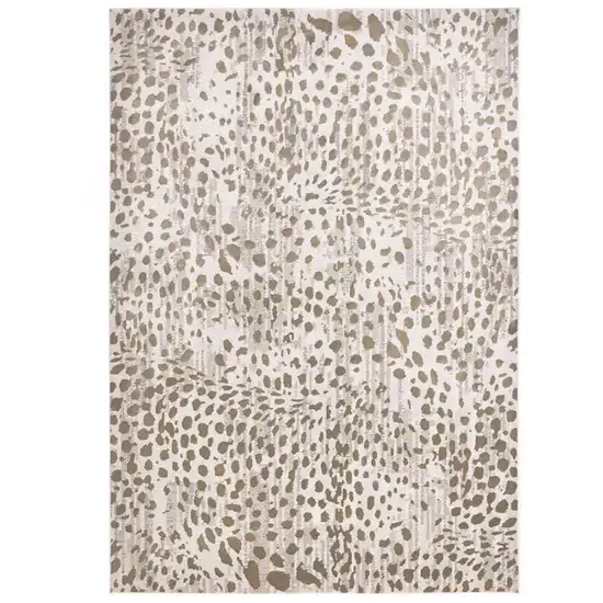 Brown And Ivory Abstract Stain Resistant Area Rug Photo 4