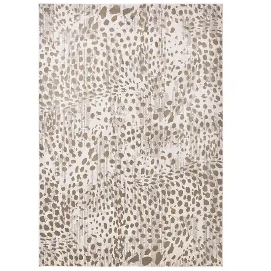 Brown And Ivory Abstract Stain Resistant Area Rug Photo 1