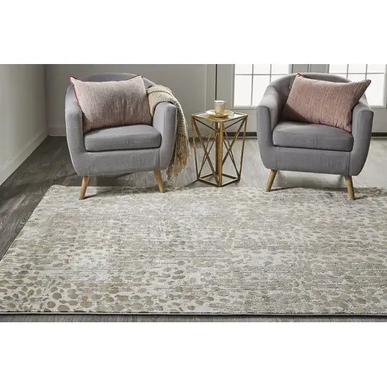 Brown And Ivory Abstract Stain Resistant Area Rug Photo 3