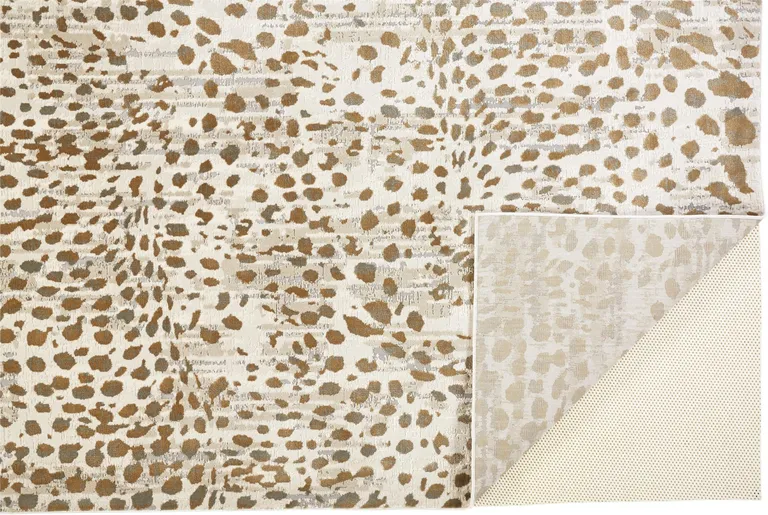 Brown And Ivory Abstract Stain Resistant Area Rug Photo 1