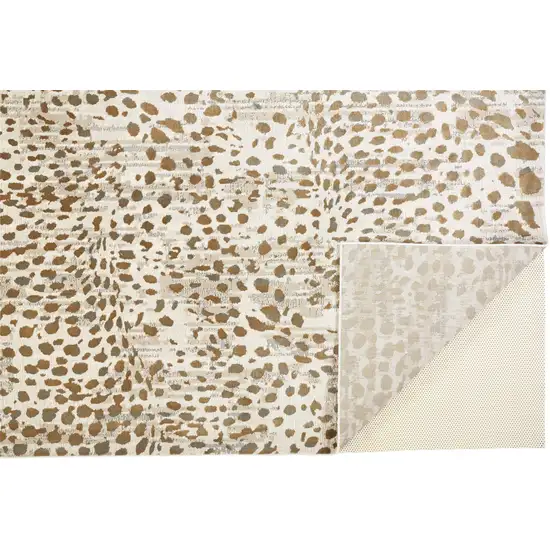 Brown And Ivory Abstract Stain Resistant Area Rug Photo 1