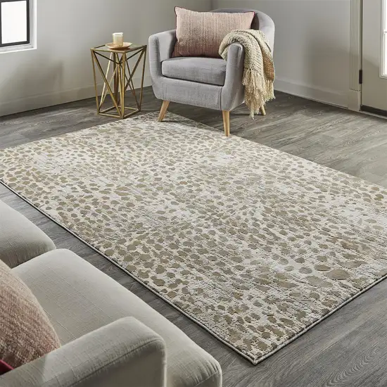 Brown And Ivory Abstract Stain Resistant Area Rug Photo 5