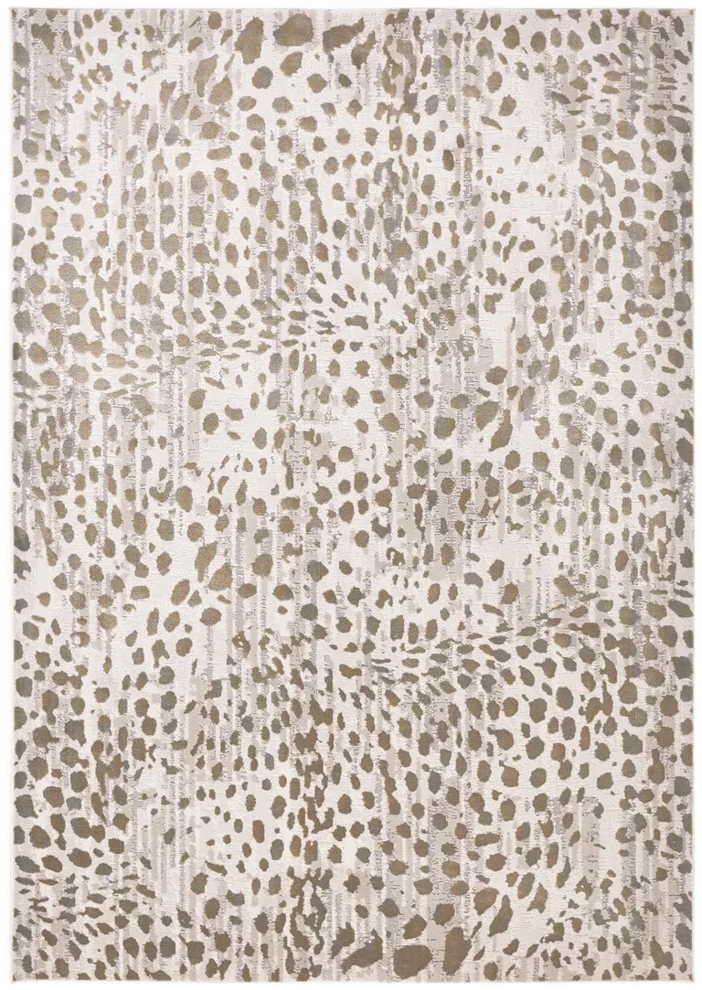 Brown And Ivory Abstract Stain Resistant Area Rug Photo 1