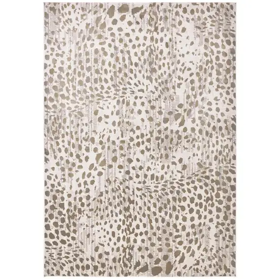 Brown And Ivory Abstract Stain Resistant Area Rug Photo 1