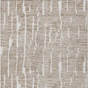 Photo of Brown And Ivory Abstract Washable Indoor Outdoor Area Rug