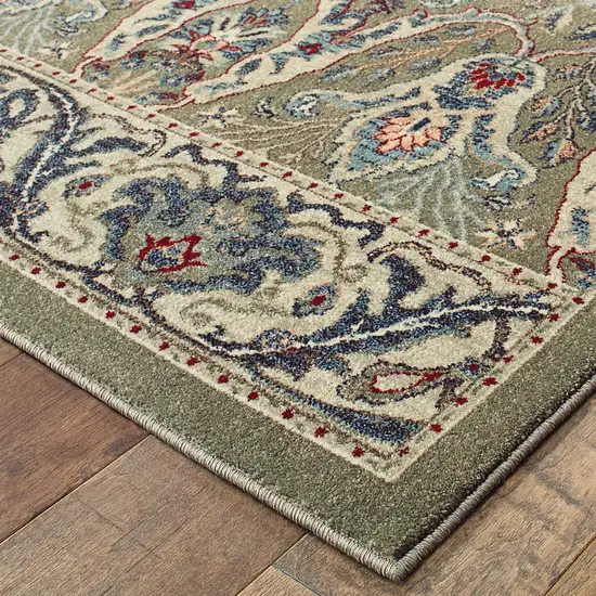 Brown And Ivory Floral Area Rug Photo 6