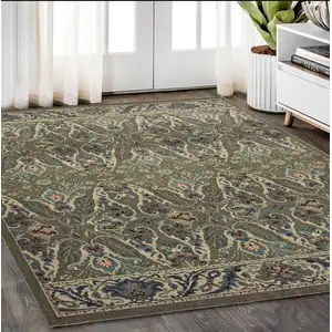 Photo of Brown And Ivory Floral Area Rug