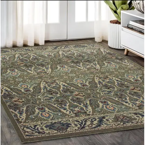 Brown And Ivory Floral Area Rug Photo 1