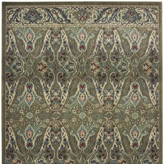 Brown And Ivory Floral Area Rug Photo 5