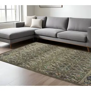 Photo of Brown And Ivory Floral Area Rug