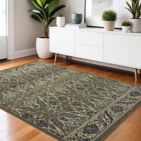 Brown And Ivory Floral Area Rug Photo 1