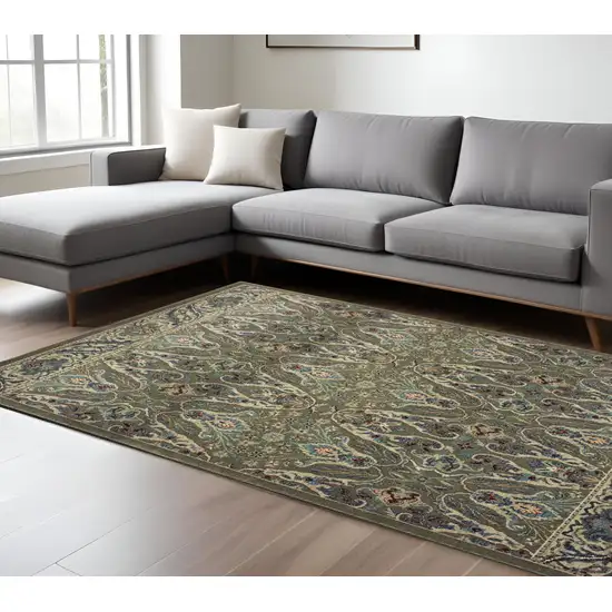 Brown And Ivory Floral Area Rug Photo 1