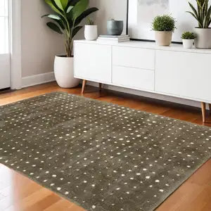 Photo of Brown And Ivory Geometric Area Rug