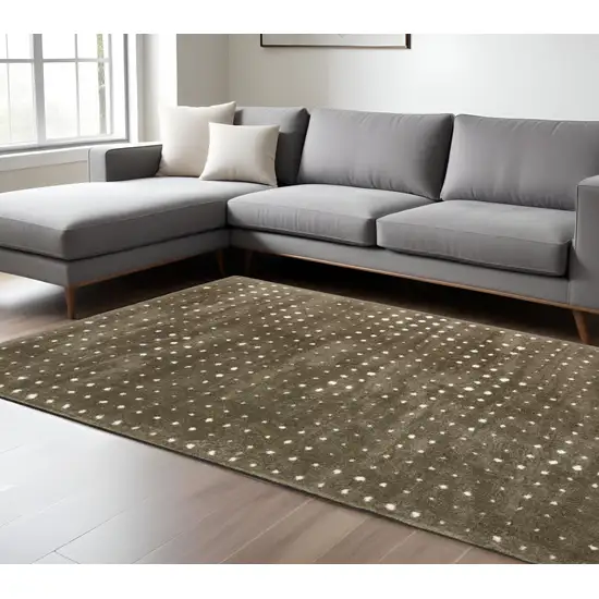 Brown And Ivory Geometric Area Rug Photo 1