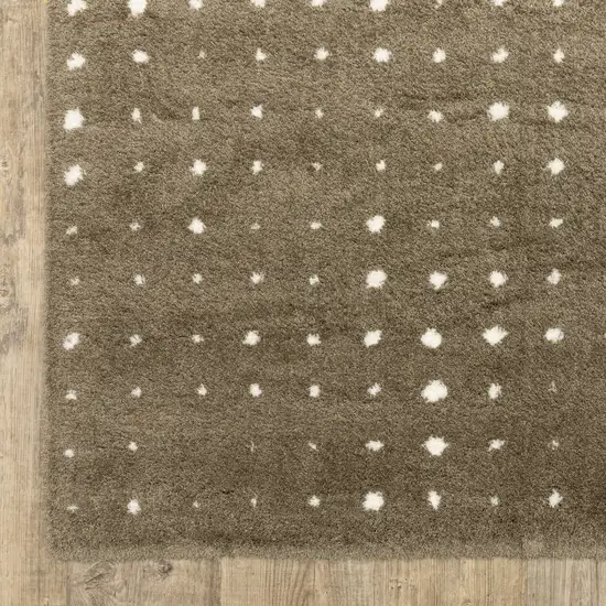 Brown And Ivory Geometric Area Rug Photo 5