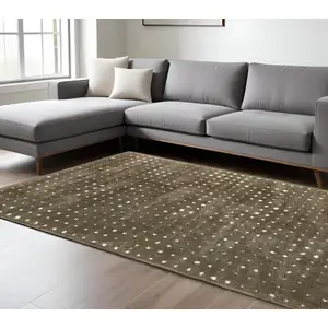 Photo of Brown And Ivory Geometric Area Rug