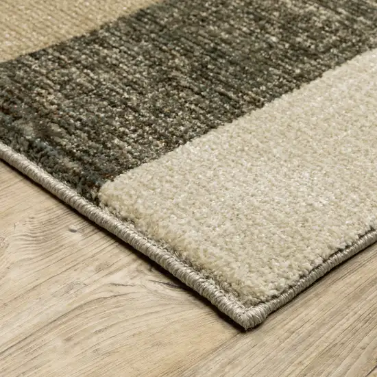 Brown And Ivory Geometric Power Loom Area Rug Photo 3