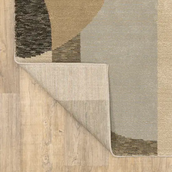 Brown And Ivory Geometric Power Loom Area Rug Photo 6