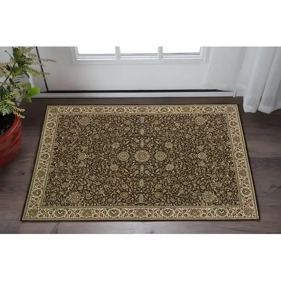 Brown And Ivory Oriental Area Rug Photo 1