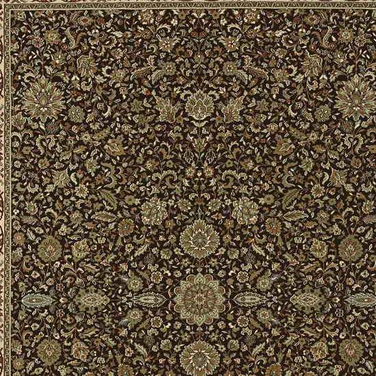 Brown And Ivory Oriental Area Rug Photo 4