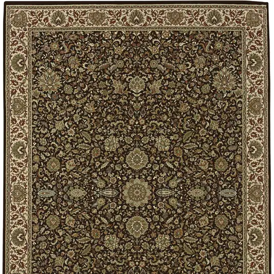 Brown And Ivory Oriental Area Rug Photo 5