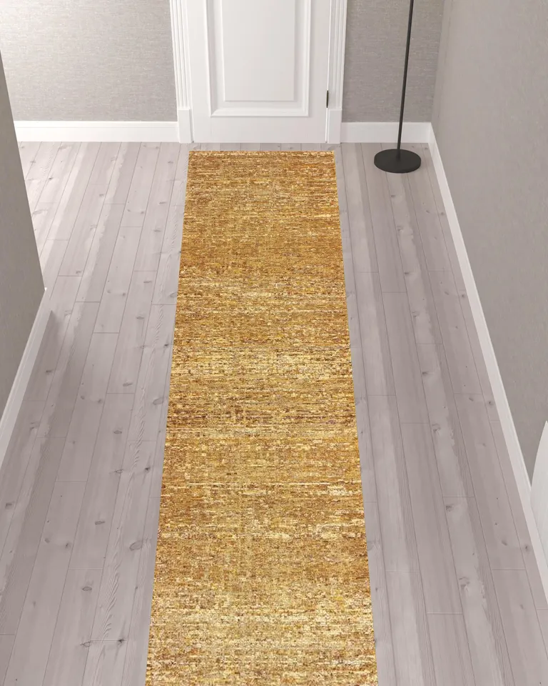 Brown And Ivory Power Loom Runner Rug Photo 2