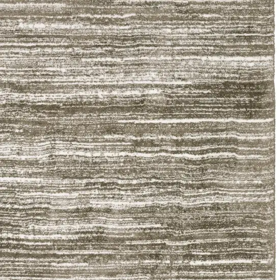 Brown And Ivory Striped Distressed Area Rug Photo 6