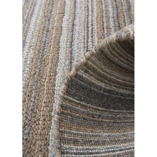 Brown And Taupe Wool Hand Woven Stain Resistant Area Rug Photo 9