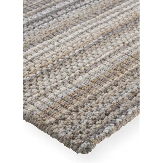 Brown And Taupe Wool Hand Woven Stain Resistant Area Rug Photo 4