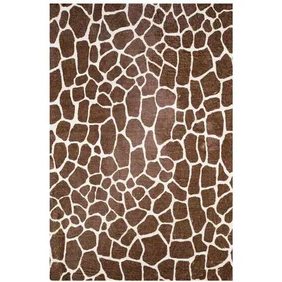 Brown Animal Print Shag Non Skid Area Rug Photo 1