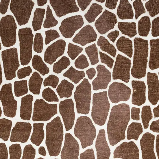 Brown Animal Print Shag Non Skid Area Rug Photo 3