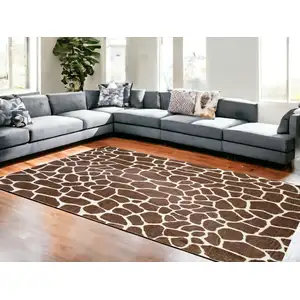 Photo of Brown Animal Print Shag Non Skid Area Rug