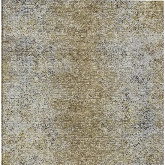 Brown Beige And Charcoal Oriental Washable Indoor Outdoor Area Rug Photo 7