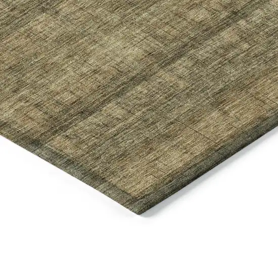 Brown Beige And Chocolate Striped Washable Indoor Outdoor Area Rug Photo 4