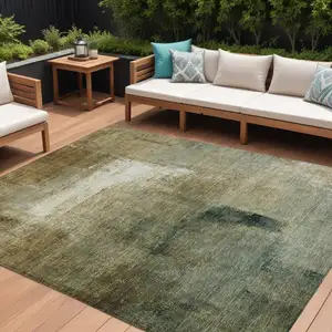 Photo of Brown Beige And Ivory Abstract Washable Indoor Outdoor Area Rug